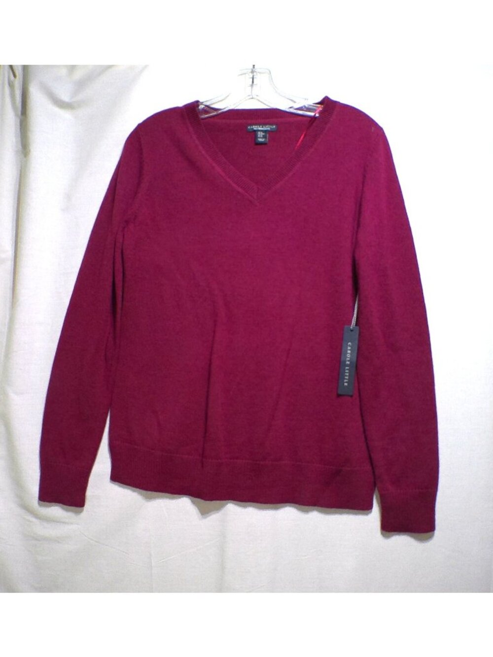 Carole Little Wool Sweater Medium Raspberry Wine SOFT NWT